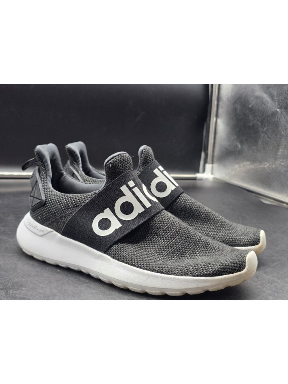 Adidas Cloudfoam Slip-On Shoes Mens Size 5 Black Mesh Stained Sneakers FW2620